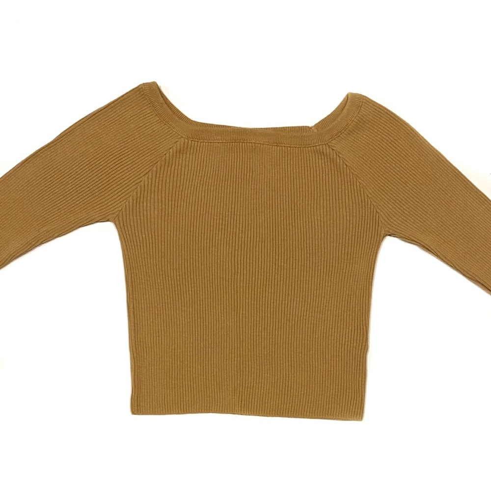 ASOS Cropped Camel Long Sleeve Top